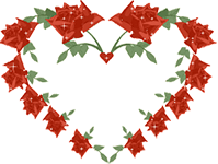 Gif animé coeur de fleurs